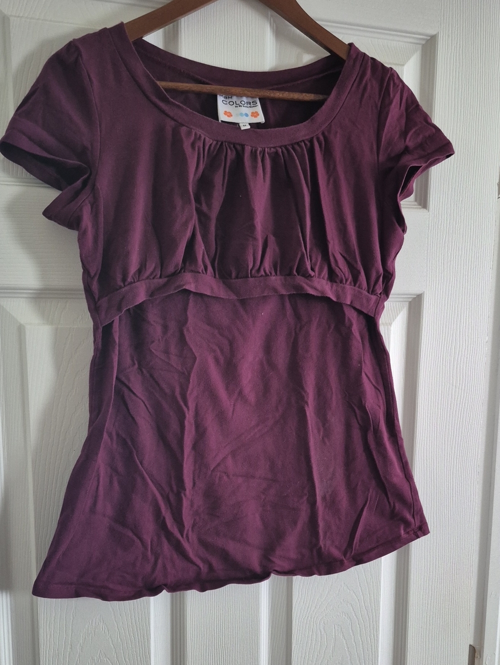 My Bella Mama Nursing Top - Plum Scoop Neck Short Sleeve Top